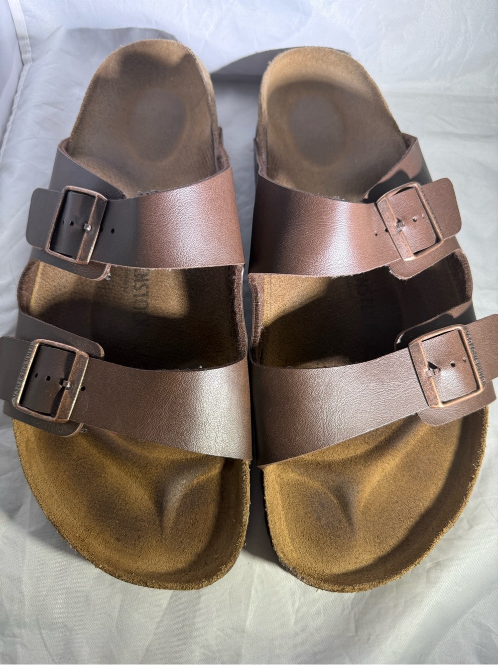 Birkenstock Men's Brown Two-Buckle Slide Sandals